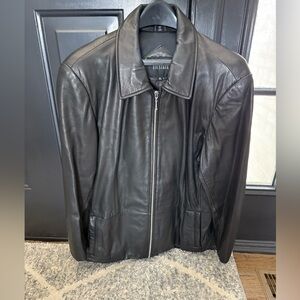Vintage genuine leather black jacket women’s XL
